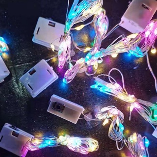 Đèn Led dây dùng pin nhiều kích thước, màu vàng ấm 3 chế độ nháy dùng trang trí tường, decor trang trí hoa , hộp quà