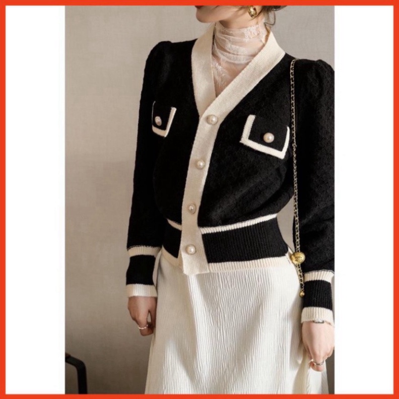 Áo Khoác Len Nữ Cardigan Với Chất Liệu Len Cao Cấp Mềm Mịn, Đính Cúc Ngọc Cực Kì Sang Trọng, 2 Màu Đen Và Trắng ạ | BigBuy360 - bigbuy360.vn