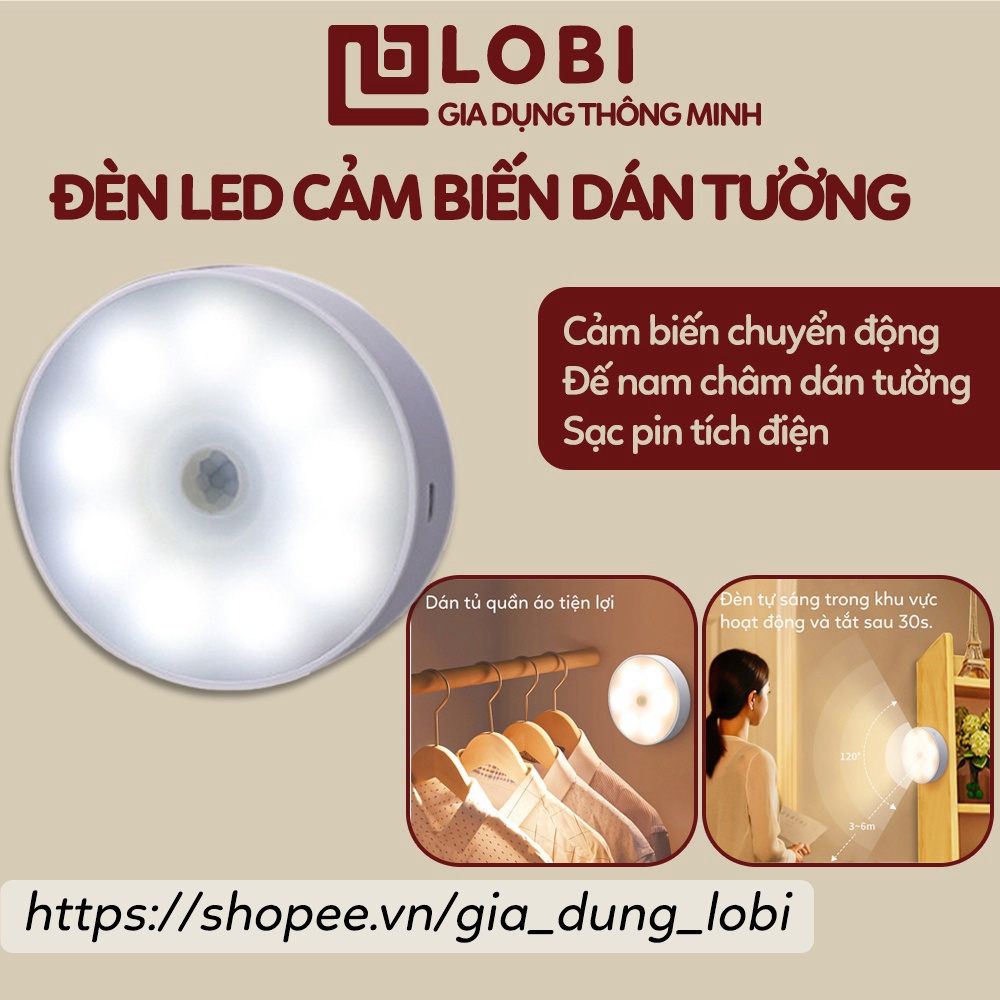 Đèn ngủ cảm ứng tự sáng khi trời tối, đèn ngủ cảm biến chuyển động dán tường thông minh