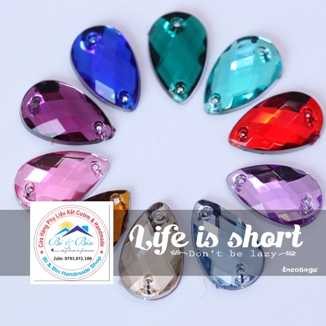 Gói 1440 Viên Đá Kết Giọt Nước 8x13mm Đính Kết Trang Phục, Làm Phụ Kiện Handmade