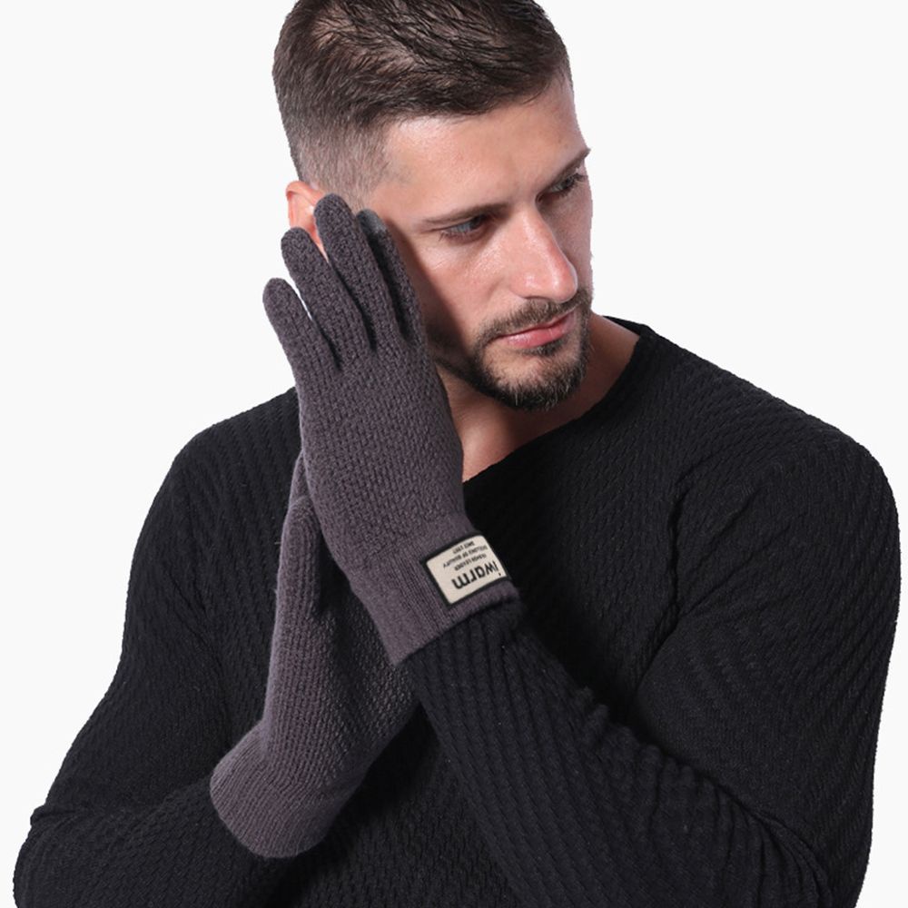 Găng tay len dày giữ ấm chống gió chống lạnh cảm ứng chạm màn hình cho nam