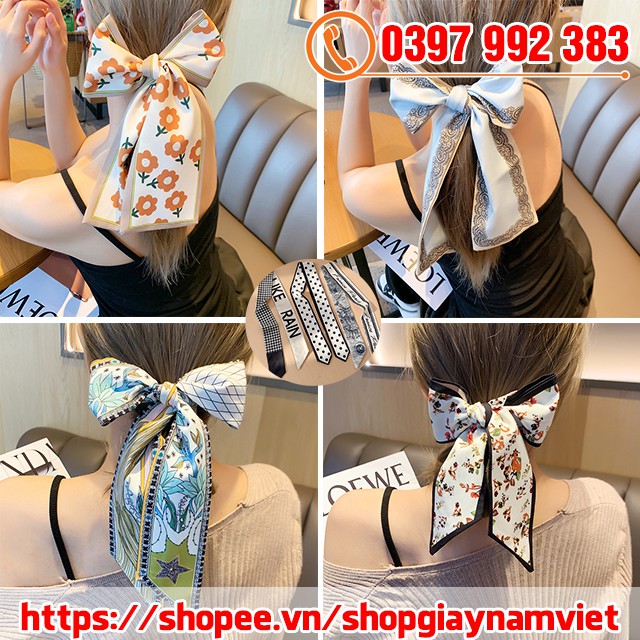 Khăn Turban Lụa Dáng Dài 100x8 cm Đa Năng - Khăn Headband Bandana Quàng Cổ , Buộc Tóc , Cột Tóc , Quấn Túi Lụa