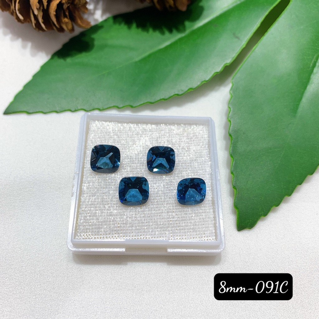 Mặt Đá Topaz London Xanh Đủ Size Kiểu Vuông