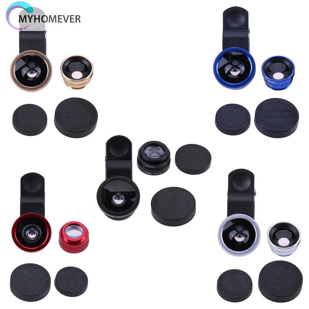 myhomever 3 in 1 Fish Eye+ Wide Angle+ Macro Camera Lens Kit for Phone
