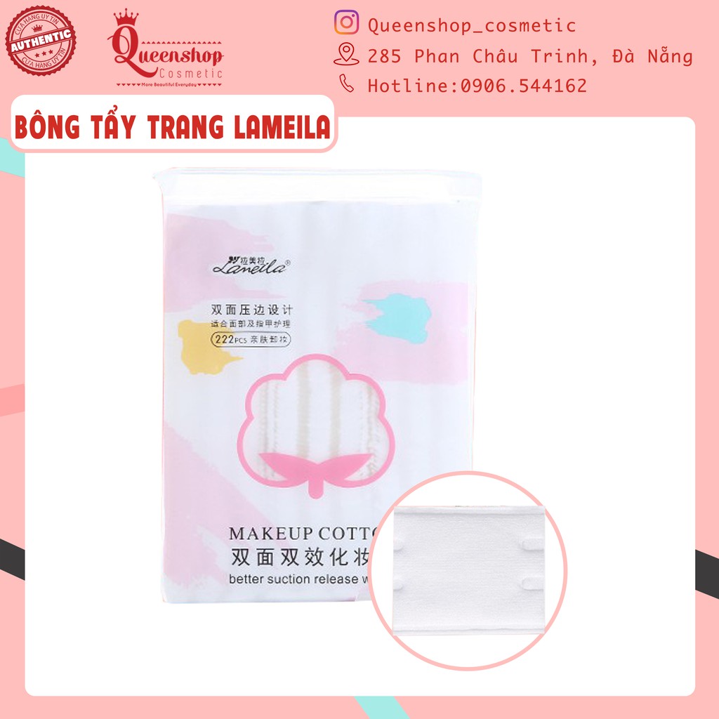 Bông tẩy trang Lameila 222 miếng hàng nội địa Trung