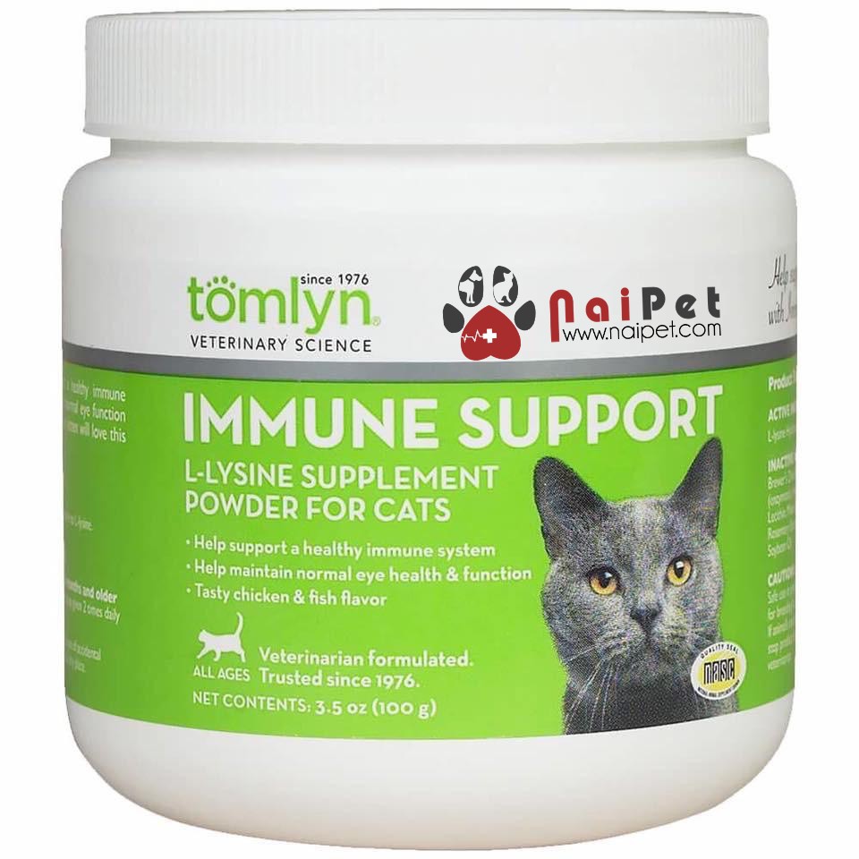 Bột Bổ Sung Hỗ Trợ Tăng Cường Hệ Miễn Dịch Cho Mèo Của Mỹ Tomlyn Immune Support Lọ 100g