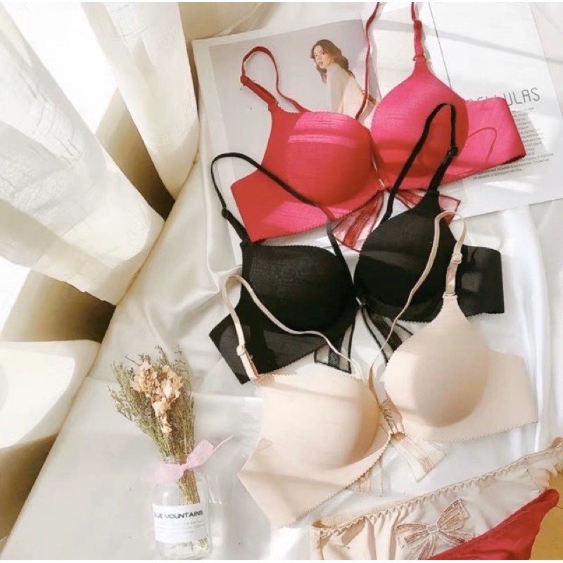 Áo Lót Đúc Su Non Không Gọng Phối Nơ Xinh Sau Lưng