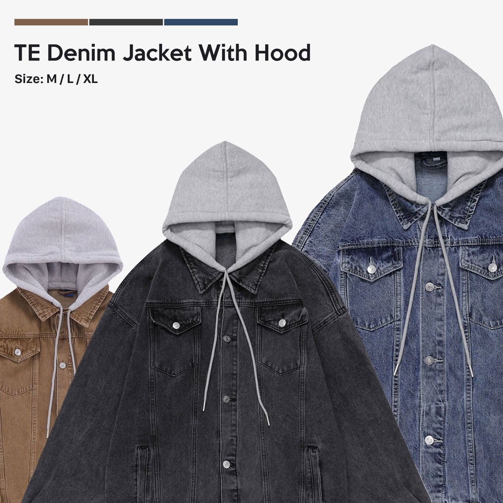 Áo Denim Jacket Có Mũ | TE Denim Jacket With Hood | 3T Streetwear