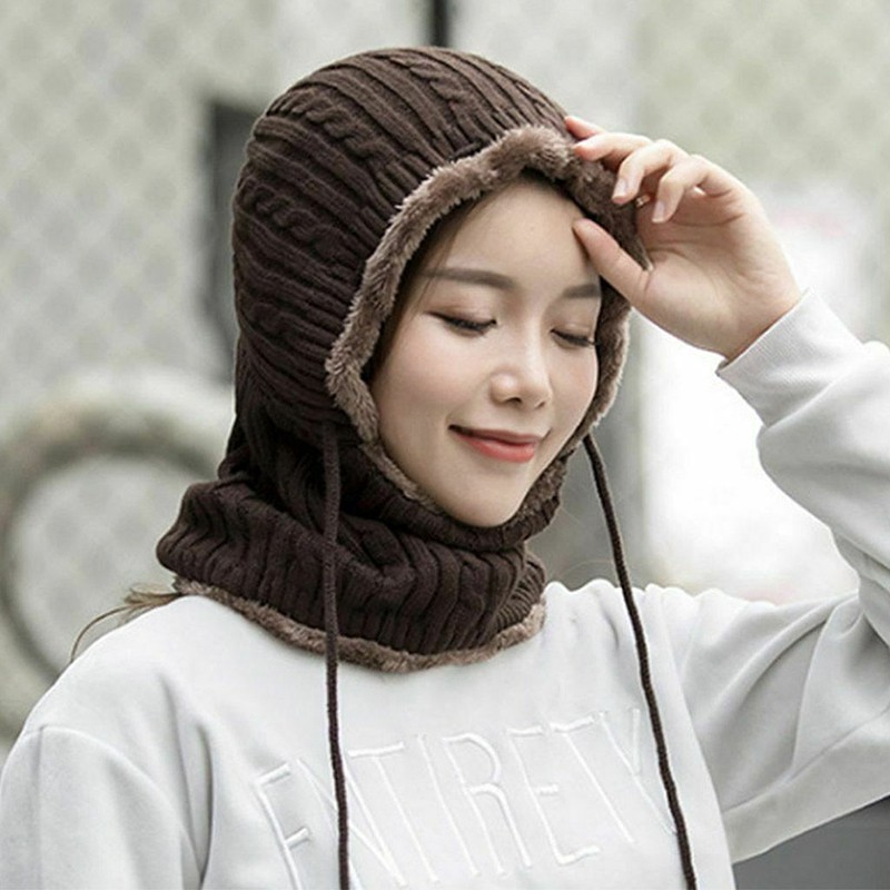 [Yuanzhen1] Set Mũ beanie Và Khăn Choàng Cổ Mùa Đông Cho Nữ