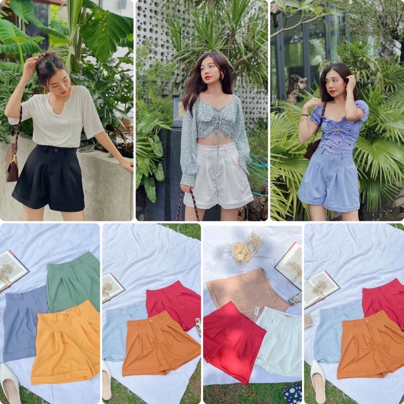 Quần đùi ngắn xếp li basic Cotton Candy Shorts Reverclothings