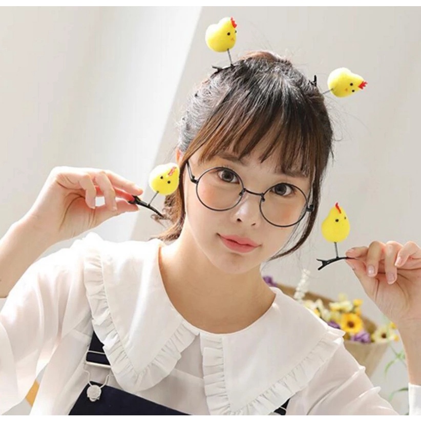 Kẹp Tóc Hình Trái Tim/Gấu/Vịt Vàng Nhỏ Nhắn Phù Hợp Làm Quà Cho Bé