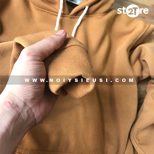 Áo hoodie unisex 2T Store H17 màu da bò - Áo khoác nỉ bông nam nón 2 lớp dày dặn chất lượng đẹp