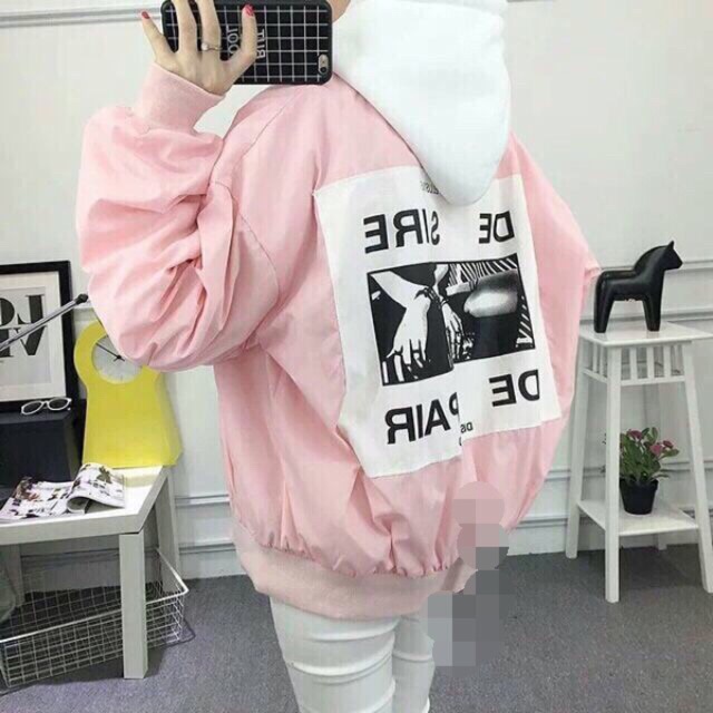 Áo khoác dù nam nữ in hình bàn tay Desire