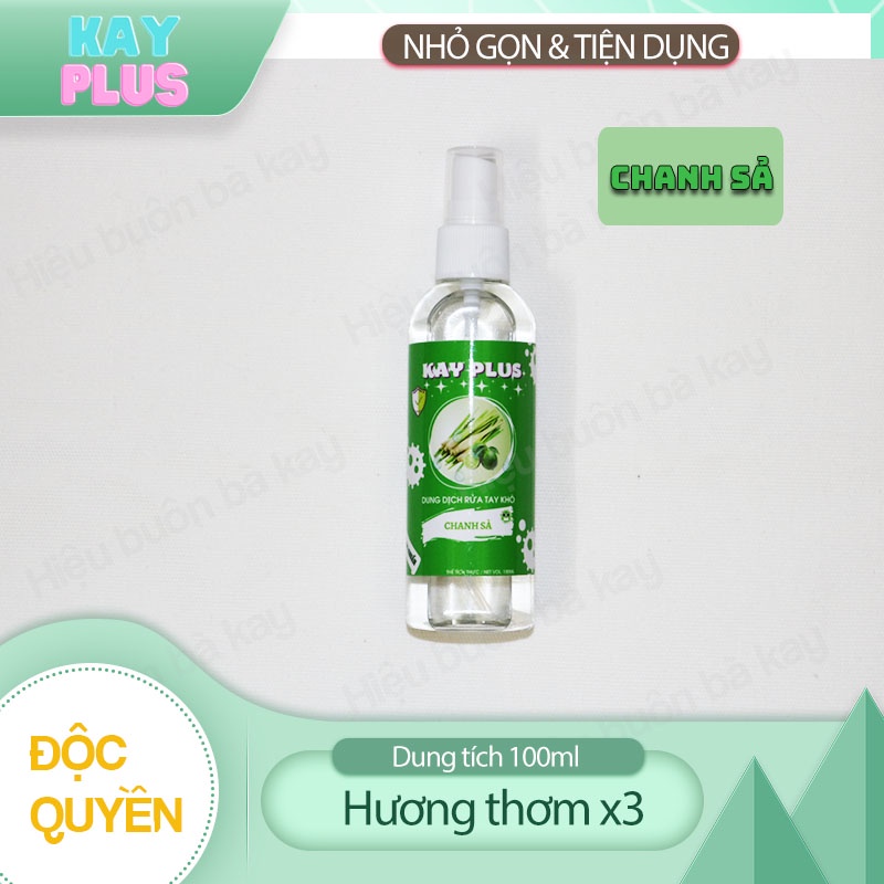 Chai nước rửa tay khô xịt kháng khuẩn mini bỏ túi KayPlus (100ml)