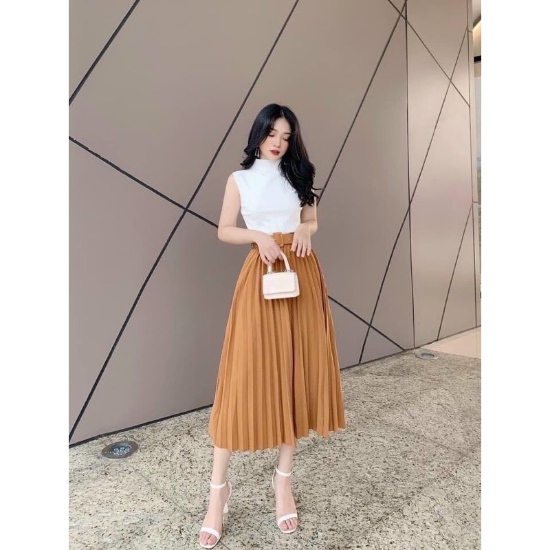 Chân váy xếp ly kèm đai cực xinh .Sỉ 115k | BigBuy360 - bigbuy360.vn