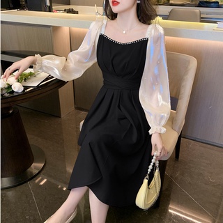 Áo Thun Tay Dài Cổ Vuông Nhấn Eo Thời Trang