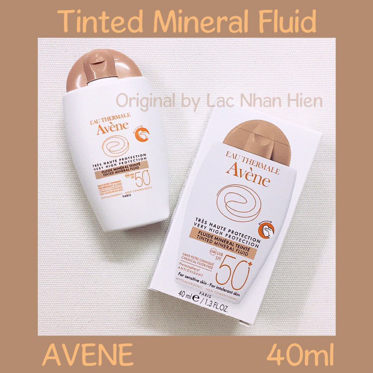 KEM CHỐNG NẮNG VẬT LÝ AVENE CHO DA RẤT NHẠY CẢM ❤ AVENE TINTED MINERAL FLUID SPF50+ (Bản có màu)