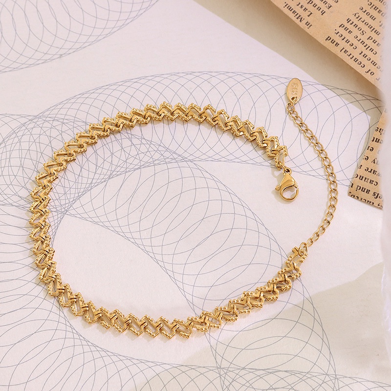 Lắc Chân Chất Liệu Thép Titan Mạ Vàng 18K Cao Cấp Thời Trang Cho Nữ