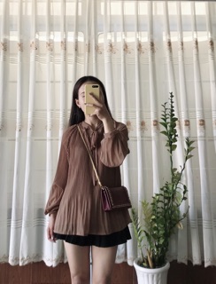 Áo dập li tiểu thư hàng L1