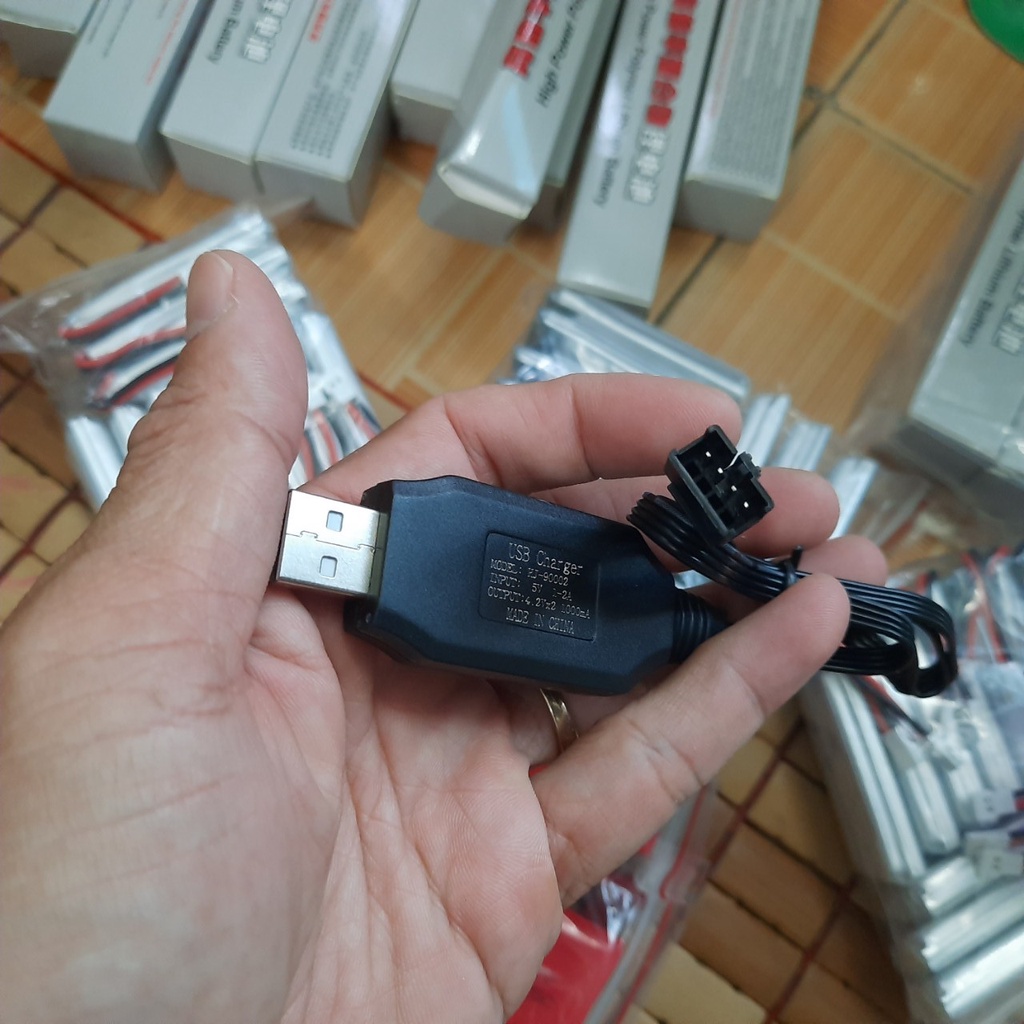 Dây sạc nhanh pin 7.4v 1000mA cổng nối SP-4P (sạc pin 2S) cho xe mô hình điều khiển từ xa