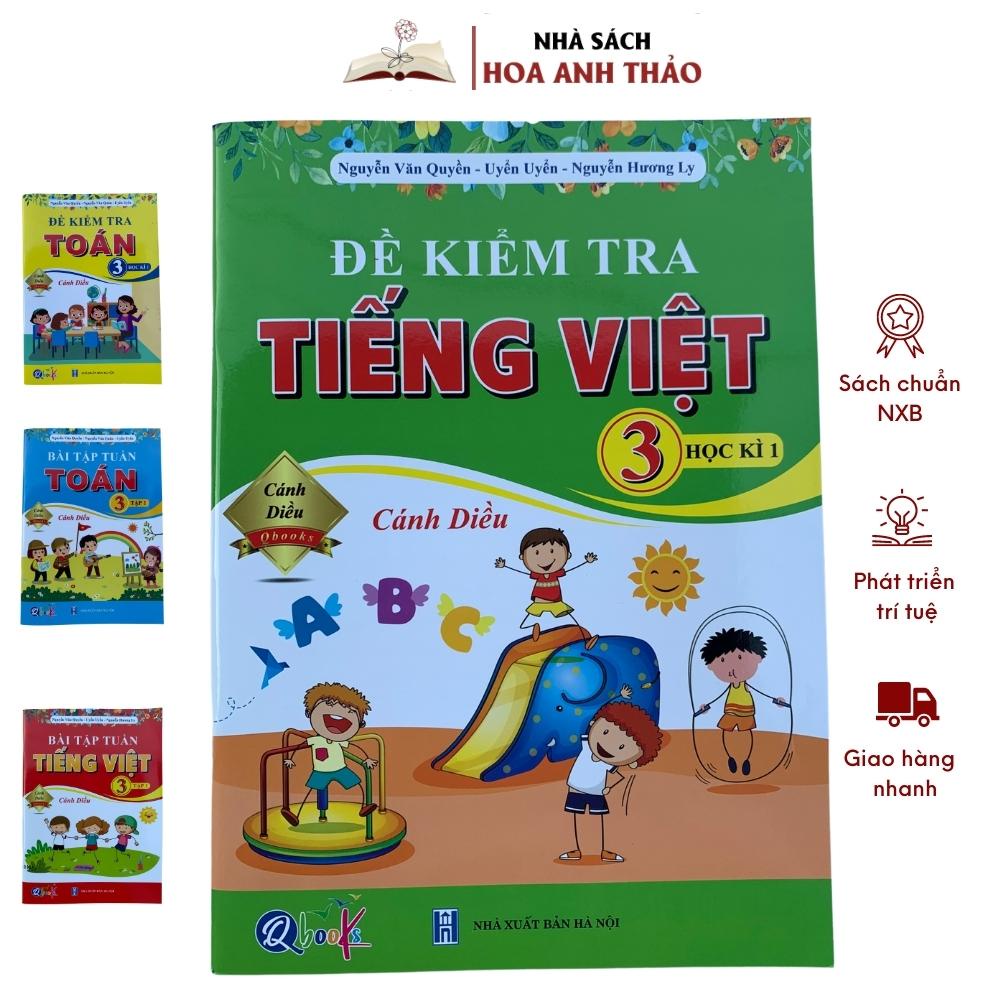 Sách - Combo Bài Tập Tuần và Đề Kiểm Tra Toán - Tiếng Việt Lớp 3 - Học Kì 1 - Cánh Diều (4 cuốn)