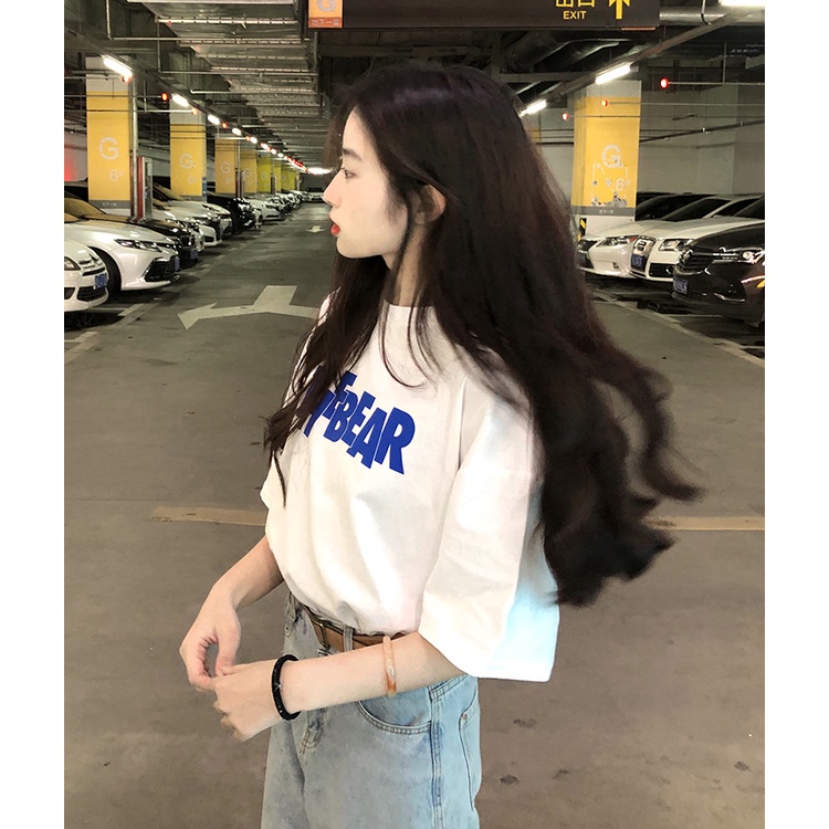 Áo thun Xiaozhainv ngắn tay dáng rộng thiết kế giản dị thời trang cho nữ