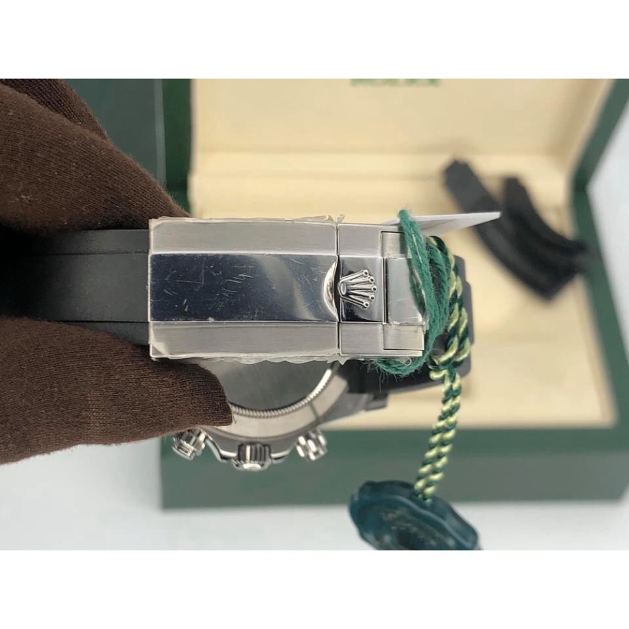 Đồng hồ Nam Ro  lex máy nhật 3 nút KIM DẠ QUANG mặt xám dây cao su size 41-42 mm