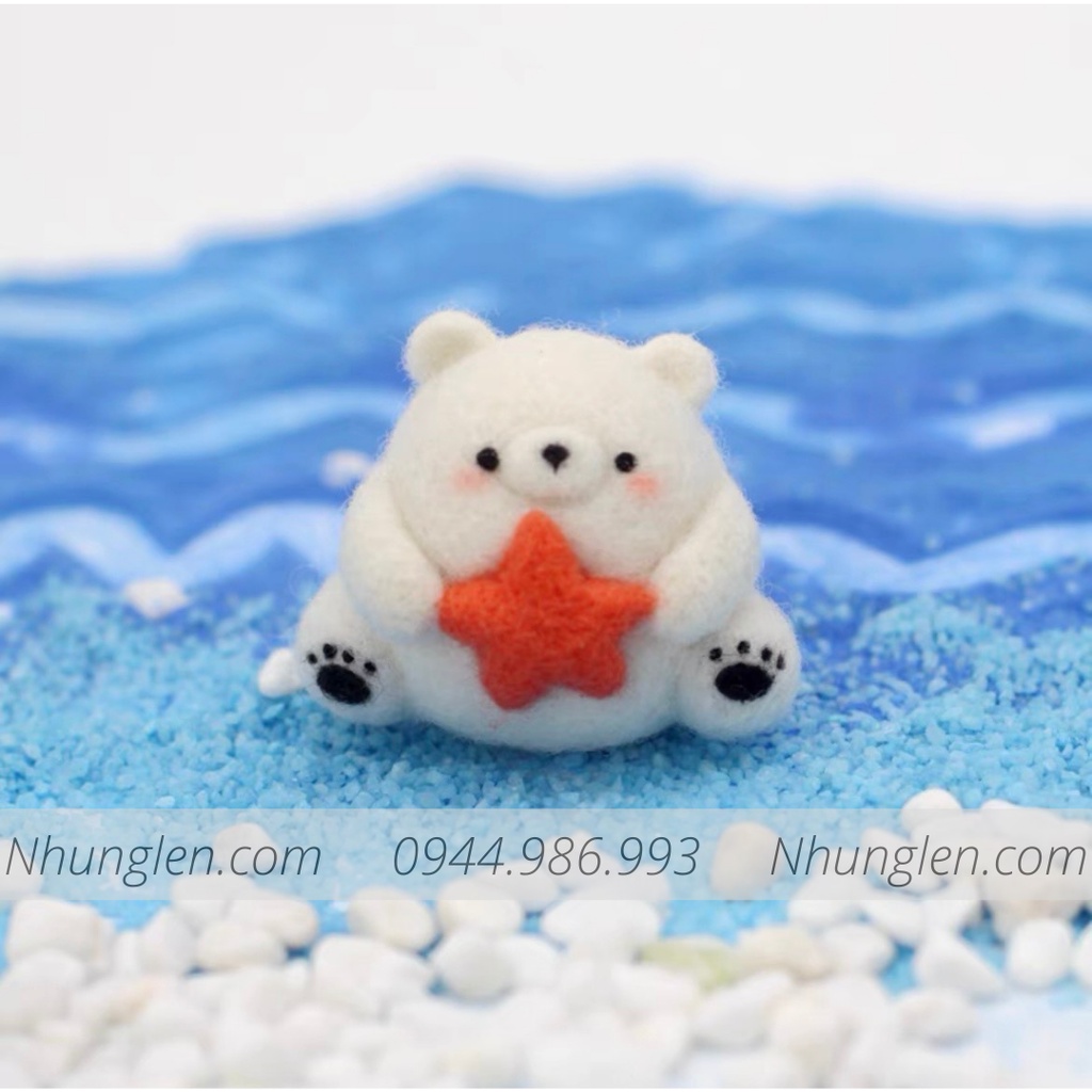 Bộ len chọc Gấu Bắc Cực đơn giản - Dành Cho Người Mới Bắt Đầu