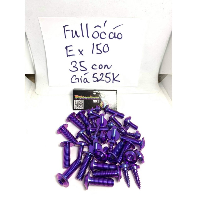 Full Ốc titan Gr5 dàn áo cho các dòng xe ex10 , ex11 135 , ex 150 , ex 155