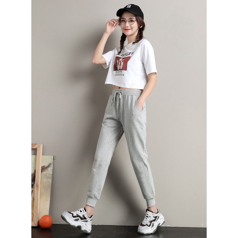 QUẦN JOGGER NỈ TRƠN NAM NỮ SIZE M-L-XL-XXL