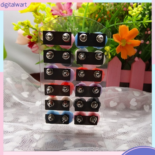 Set 12 Đôi Khuyên Tai Hình Hoa Hồng Xinh Xắn Dành Cho Nữ