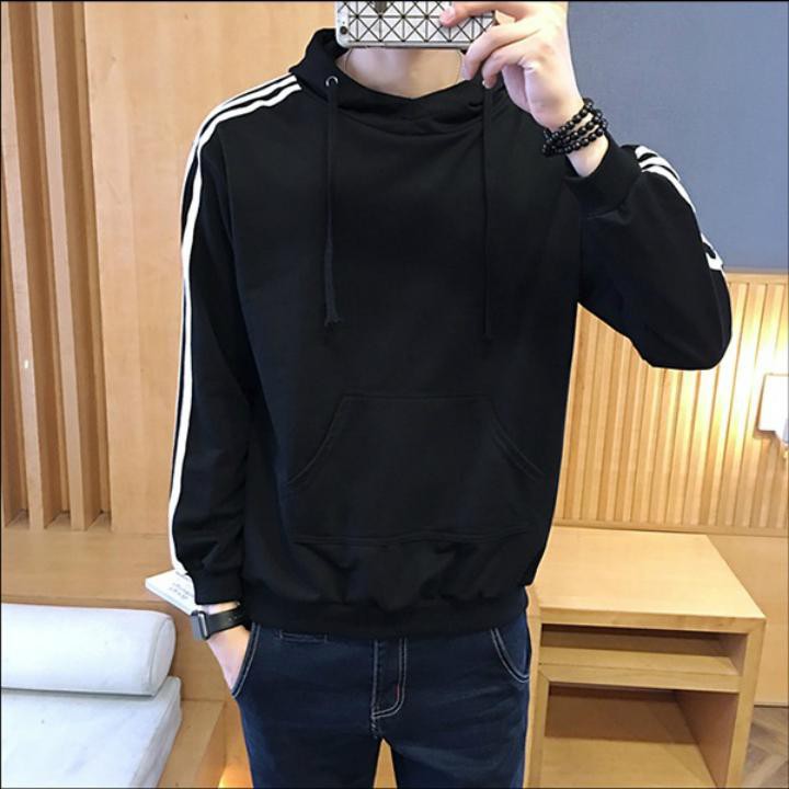 Áo Hoodie Nam Nữ Phối Xọc Cánh Tay Chất Nỉ Bông Dày