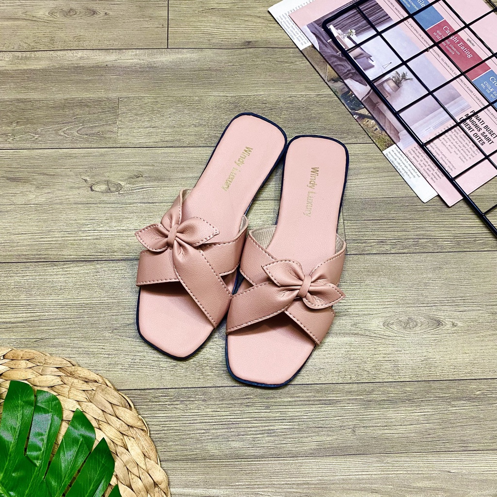 Dép nữ thời trang quai chéo cột nơ tiểu thư xinh hết nấc - TT393
