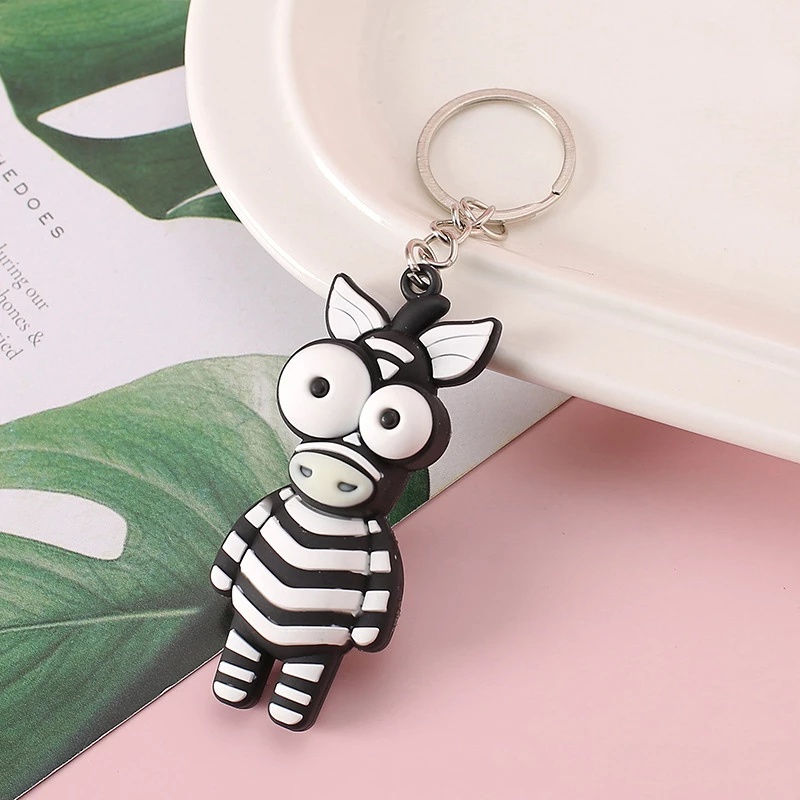 Móc Khóa Hình Động Vật Mắt To / Sư Tử / Ngựa Vằn Mắt To Dễ Thương Trang Trí Túi Xách / Móc Khóa Xe Hơi