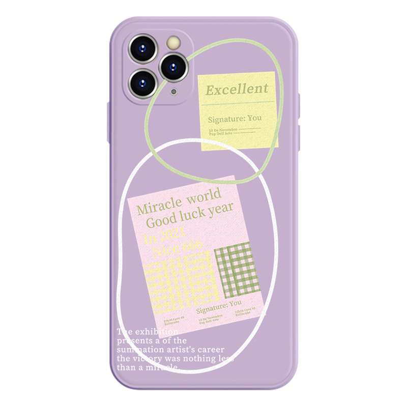Ốp lưng iphone ốp Điện Thoại Dẻo Màu Tím Chống Rơi Vỡ Thiết Kế Đơn Giản Thời Trang Cho iPhone 11ProMax 2021 12 6 7 8Plus Xr