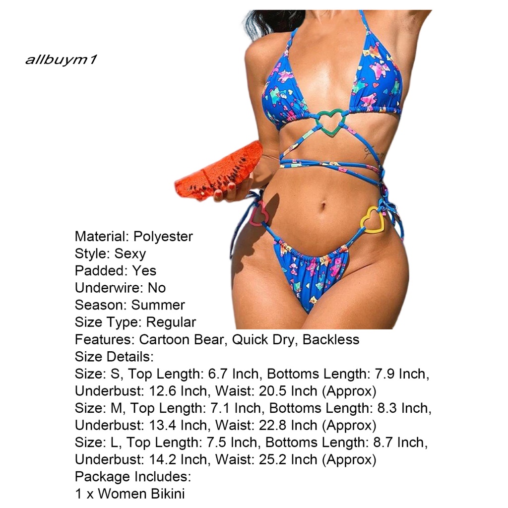 Bộ Bikini Cột Dây Hình Trái Tim Gợi Cảm Cho Nữ