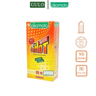 Bao Cao Su Okamoto Dot De Hot 1350 Gai Nổi Ấm Nóng Siêu Mỏng Truyền Nhiệt Nhanh Hộp 10 Chiếc