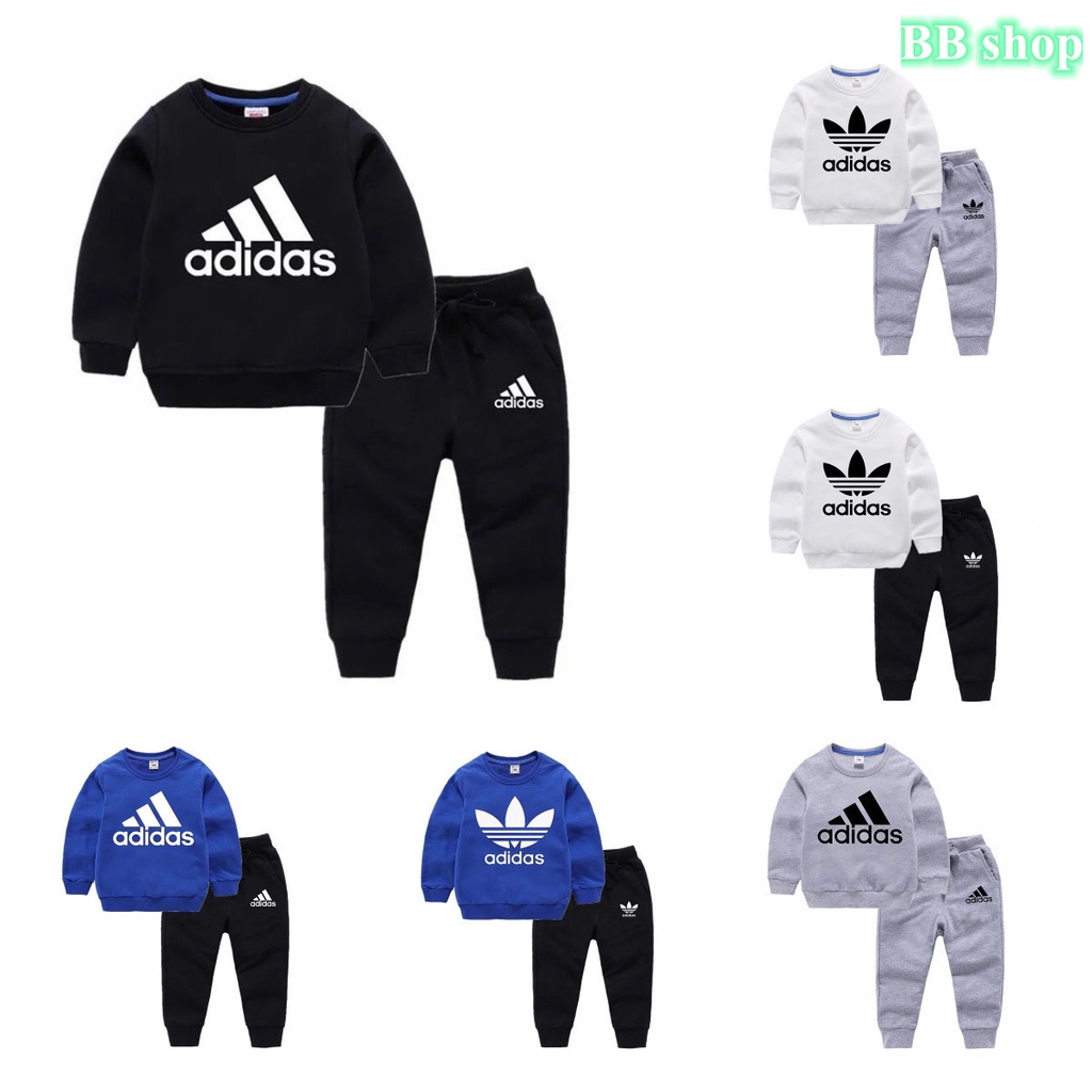ADIDAS 1 Set Áo Thun Tay Ngắn & Quần Dài Thời Trang Cho Bé Trai