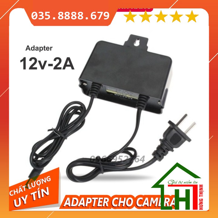 Nguồn Adapter 12v - 2A Dùng Cho Camera Ngoài Trời, Tivi Box, Modem.. Hưng Thịnh computer