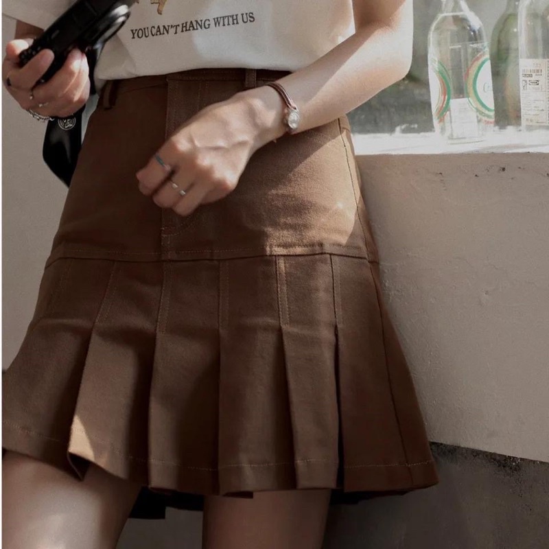 FREESHIP - CHÂN VÁY BÒ CHỮ A 2 MÀU NÂU ĐEN | BigBuy360 - bigbuy360.vn