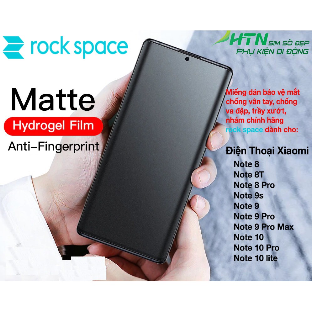 Miếng dán màn hình điện thoại Xiaomi Redmi note 8 9 pro max 10 lite chống va đập, chống vân tay, nhám matte rock space