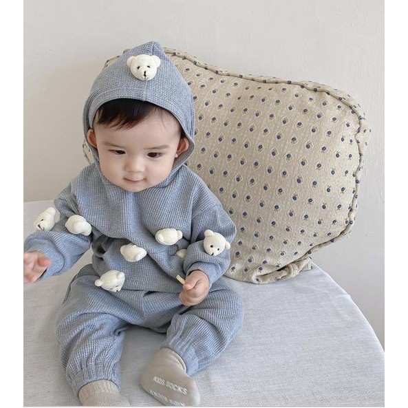 Bộ nỉ len gấu siêu yêu cho bé trai 2021