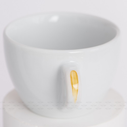 Volcano Bộ đĩa và ly sứ cà phê Ancap Cappuccino 180ml vẽ tay lên quai