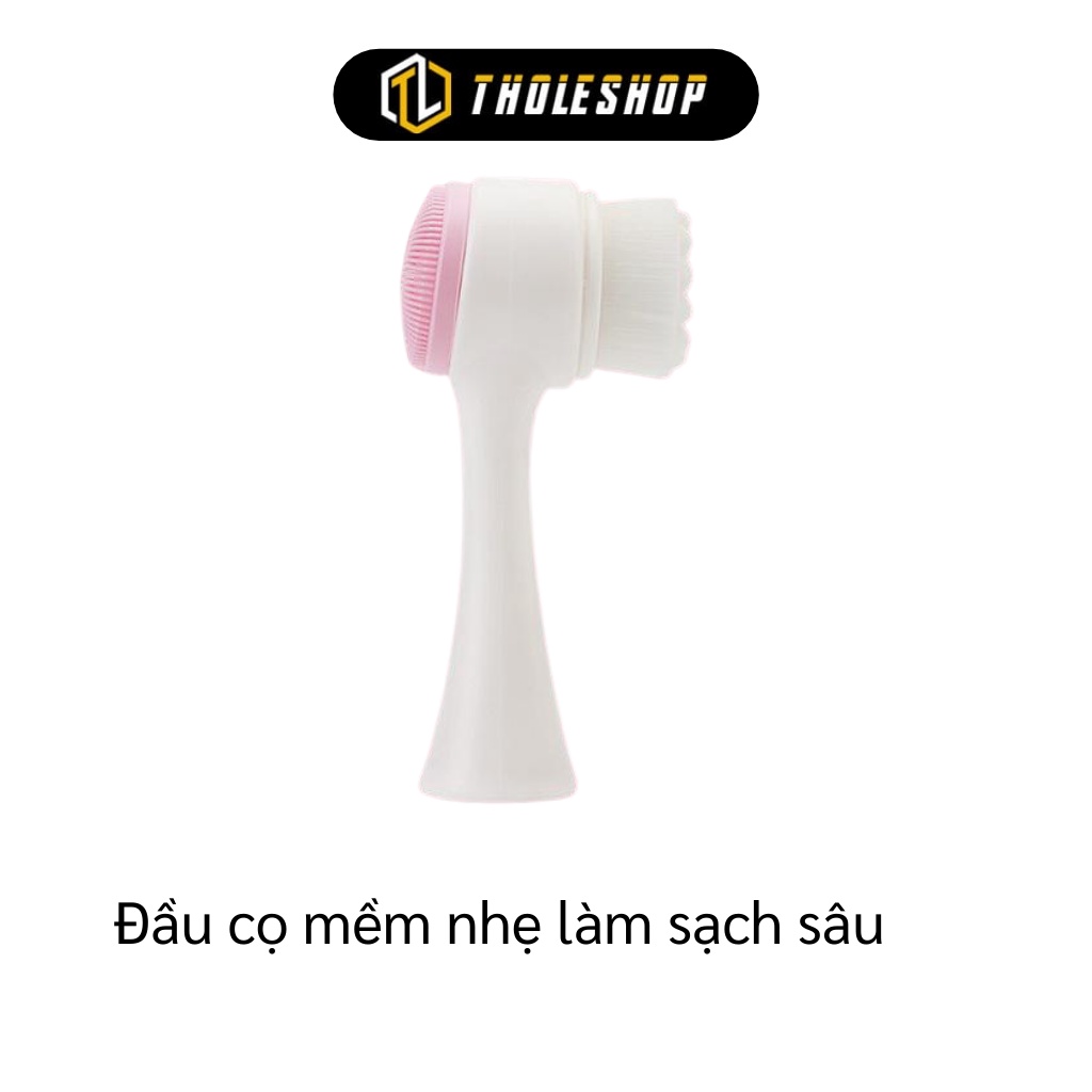 Cọ Rửa Mặt - Dụng Cụ Rửa Mặt 2 Đầu Silicone Và Lông Làm Sạch Bụi, Tẩy Tế Bào Chết 4759