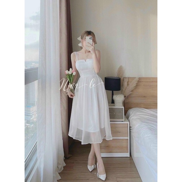 ĐẦM VOAN 2 DÂY CÓ MÚT SIÊU XINH