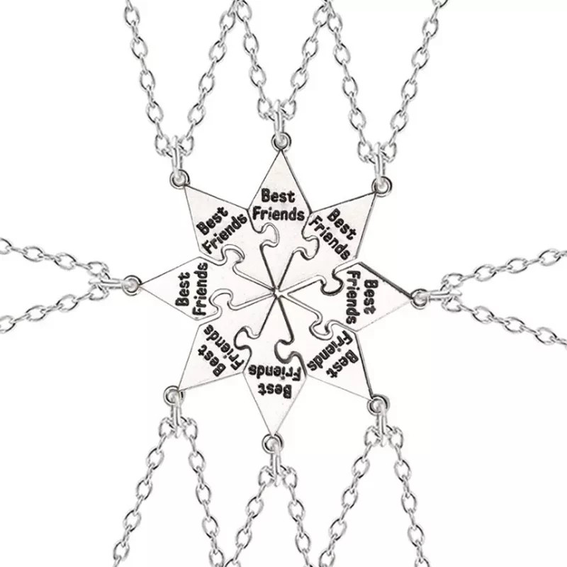 Set 8 Vòng cổ Tình Bạn Mặt Tròn Khắc Chữ Best Friend Thời Trang