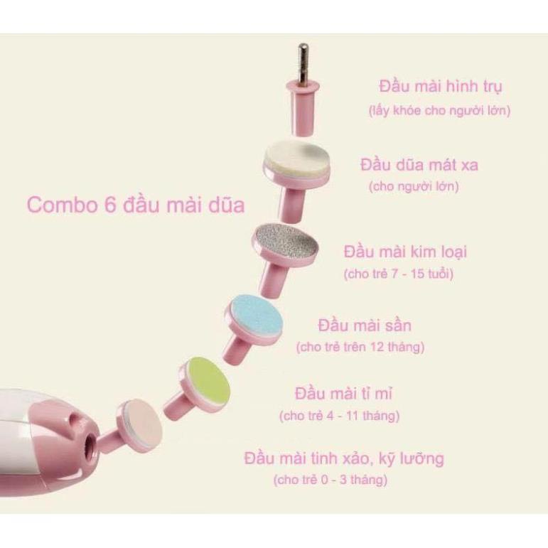 BỘ máy MÀI DŨA , CHĂM SÓC MÓNG TAY , MÓNG CHÂN CHO BÉ - MISUTA (Xanh / Hồng)