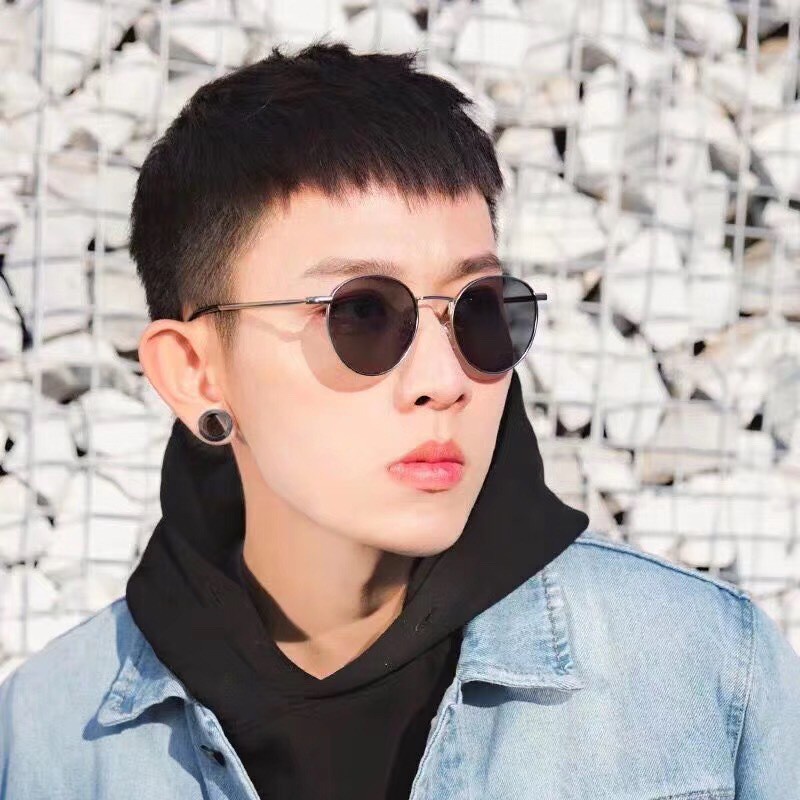 Kính mát nam nữ mắt tròn chống tia UV phong cách Hàn Quốc đẹp giá rẻ sang trọng EMOJI 209