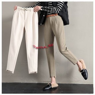 Quần Baggy gấu lệch vải umi dạ