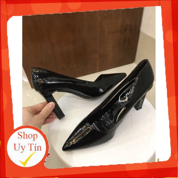 Giày Cao Gót Nữ F.JAYNE’ Mũi Nhọn Dáng Công Sở Đế Trụ Cao 9CM Chất Da Bóng Đẹp Cao Cấp - TD8546